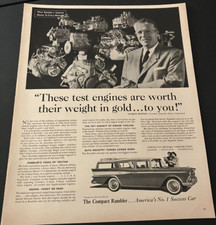 1950s AMC Rambler Test Engines - Vintage Original Print Ad / Wall Art - CLEAN picture