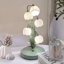 Green Flower Lamp for Home,5 Lily of the Valley Vintage Table Lamps picture