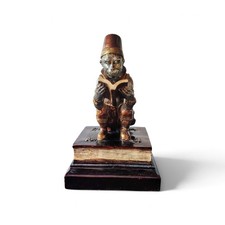 Vintage Maitland Smith Style Gilded Bellhop Monkey Reading A Book Resin Figure picture