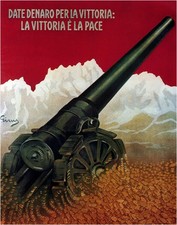 Italian WWI Propaganda Poster c1910s 'Date Denaro per la Vittoria' 24x32” picture