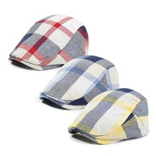 3Pcs Men's Newsboy Caps Cotton Cooling Hat Adjustable Flat Cap for Men One Size picture