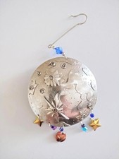 Surface of the Moon 3-D Celestial Ornament Metal Fair Trade Pilgrim Imports New picture