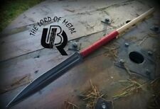 UBR CUSTOM HANDMADE HIGH CARBON STEEL HUNTING SPEAR WITH LEATHER SHEATH picture