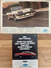 Chevy Monza/Chevrolet Monza Spyder - Lot Of 2 Print Ads - 1978, 1980 picture