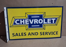 Chevrolet Porcelain Enamel Sign  18 x 10 Inches 2 Sided picture