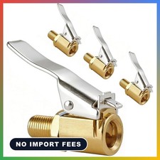 4Pack Brass Locking Air Chuck for Tire Valves Quick Connect Adapter picture