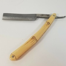 Antique WINDSOR CUTLERY Straight Razor Germany Extra Hollow Ground Bamboo Handle picture