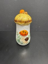 Vintage 1977 Sears Merry Mushroom Ceramic Spice Shaker 1970s Kitchen Decor  picture
