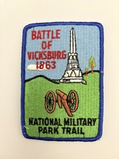 Vicksburg National Military Park Battle 1863 Plastic Back BSA Trail Patch picture