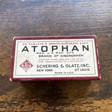 Atophan Vintage Box Shering Glatz New York Cinchophen Empty Box Medicine picture
