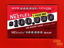 Vintage Nestle $100,000 bar label art 2x3