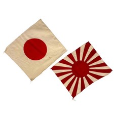 Vintage 1940s WW2 Imperial Japanese Flag Lot Cotton 10x13 Army War Rising Sun picture