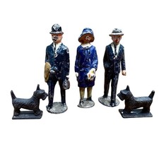 Vintage Painted 1920’s Metal Toy Figures Lot 5 Artist 2 Scottie Dogs England 2in picture