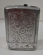 Vintage Park Industries Floral Aluminum Cigarette Case, Slide Top picture