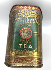 Antique Tetley's Tea Tin Tetley Elephant Advertising Vintage Metal Can Container picture