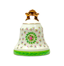 Lefton Bell Pink Roses Floral 22K Gold Trim Handle Porcelain Japan 2012 C323 picture
