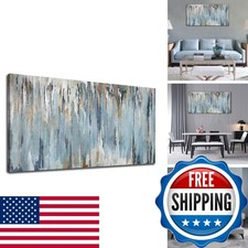 VEAEE Abstract Canvas Wall Art Blue Brown 24