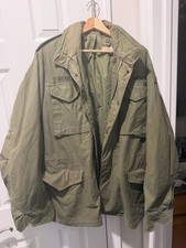 Vtg VietnamUS Army2nd Gen M-65 Field Jacket OG-107 Aluminum Zip Medium Long 50th picture