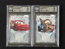 2023 Topps Chrome Disney 100 Lightning McQueen #95 & Mater #60 BGS 9 Lot Cars picture