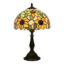 Sunflower Tiffany Style Table Lamp, Elegant Bedside Table Lamp with Stained G... picture