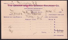 Denver & Rio Grande / Silverton RR postal card 6/15 1896 picture