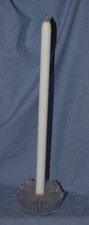 Mid Century Glass Candleholder  High Profile Glass Candlestick – 16” Inches Tall picture