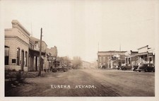 RPPC Eureka Nevada Main Street Chevron Gas Station Photo Vtg Postcard 45A picture