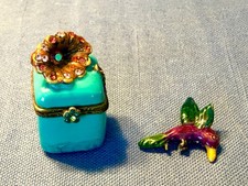 JAY  STRONGWATER  HUMMINGBIRD  MINIATURE  BOX  NEEDS REPAIR picture