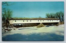 White Mountains New Hampshire Smith Covered Bridge Vintage Postcard 0077 picture