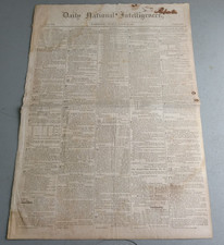 RARE 1825 Presidential Newspaper National Intelligencer John Quincy Adams JQA picture