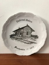Vintage Manahawkin Railroad New Jersey 1872 Railroad Station Etched 9.5