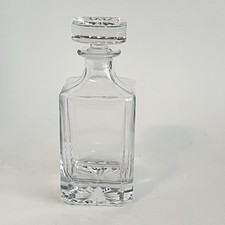Vintage Heavy Square Glass Liquor Decanter With Stopper Excellent Condition picture