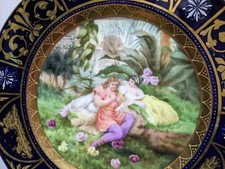 19thc Antique Royal Vienna Austria Beehive Mark Porcelain Plate Teller  10” Rare picture