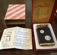 Vintage Royal Musical MR-500 Butane Gas Lighter New In Box NIB With Manual  picture