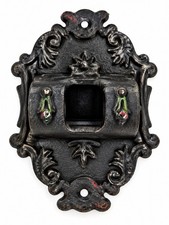 Vintage Wilton Cast Iron Ornate Wall Mount Match Holder or Accessory picture