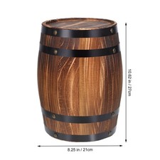Etereauty Wood Wine Barrel Decorative Accent, Retro Ornament for Home, Bar, picture