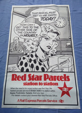 Red Star Parcels British Railway Express Package Travel Poster 70's Original picture