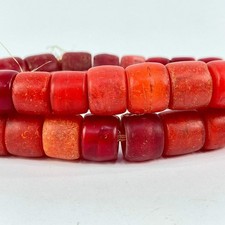 Bohemian Red Flat Ended Trade Beads picture