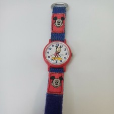 Vintage Lorus Mickey Mouse Watch V821-0540 Quartz 25mm Mov't Japan Red Blue picture