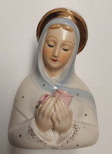 Lefton Ceramic Virgin Mary Praying Hands with Rose Planter #4353 Japan picture