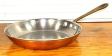 All Clad Cop R Chef Brass Handle Solid Copper Pot 3 Rivets 12 In Skillet Fry Pan picture