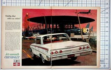 1962 Chevrolet Impala Sport Sedan Vintage Magazine Ad Pan Am Airport Jet-Smooth picture