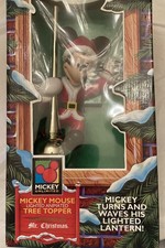 Vintage 1995 Mr. Christmas Mickey Mouse Santa Lighted Animated Tree Topper WORKS picture