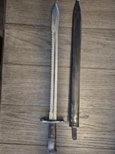 WWI Swiss M1914 HS Sawback Bayonet & Scabbard Sword Bayonet picture