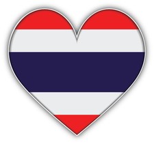 Thailand Heart Flag Car Bumper Sticker Decal 5'' x 5'' picture