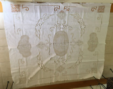 72 x 84 Antique white Lace linen Victorian Tablecloth banquet rectangle 72x84 picture