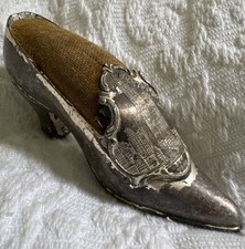 Antique JB 515 Silver Victorian Shoe Pin Cushion New York Souvenir Pincushion picture