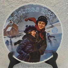 Knowles Norman Rockwell Christmas Courtship 1982 Collector Plate Limited 8.5in picture