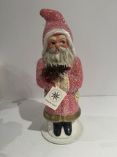 Christopher Radko / Ino Schaller Paper-Mâché Pink Santa Candy Container. picture