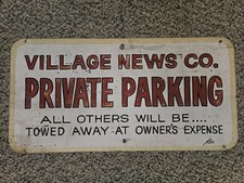 Vintage 60's/70's Village News Co. Newspaper Metal Sign,Ron's,Hand Painted,12x24 picture